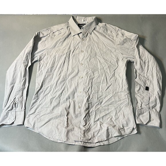 Marc Ecko Cut & Sew Shirt Mens Large Black Button Up Long Sleeve Cotton Dress - Picture 1 of 10